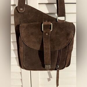 LAST Chance Free People COW leather Cornell Convertible Brown Suede Crossbody